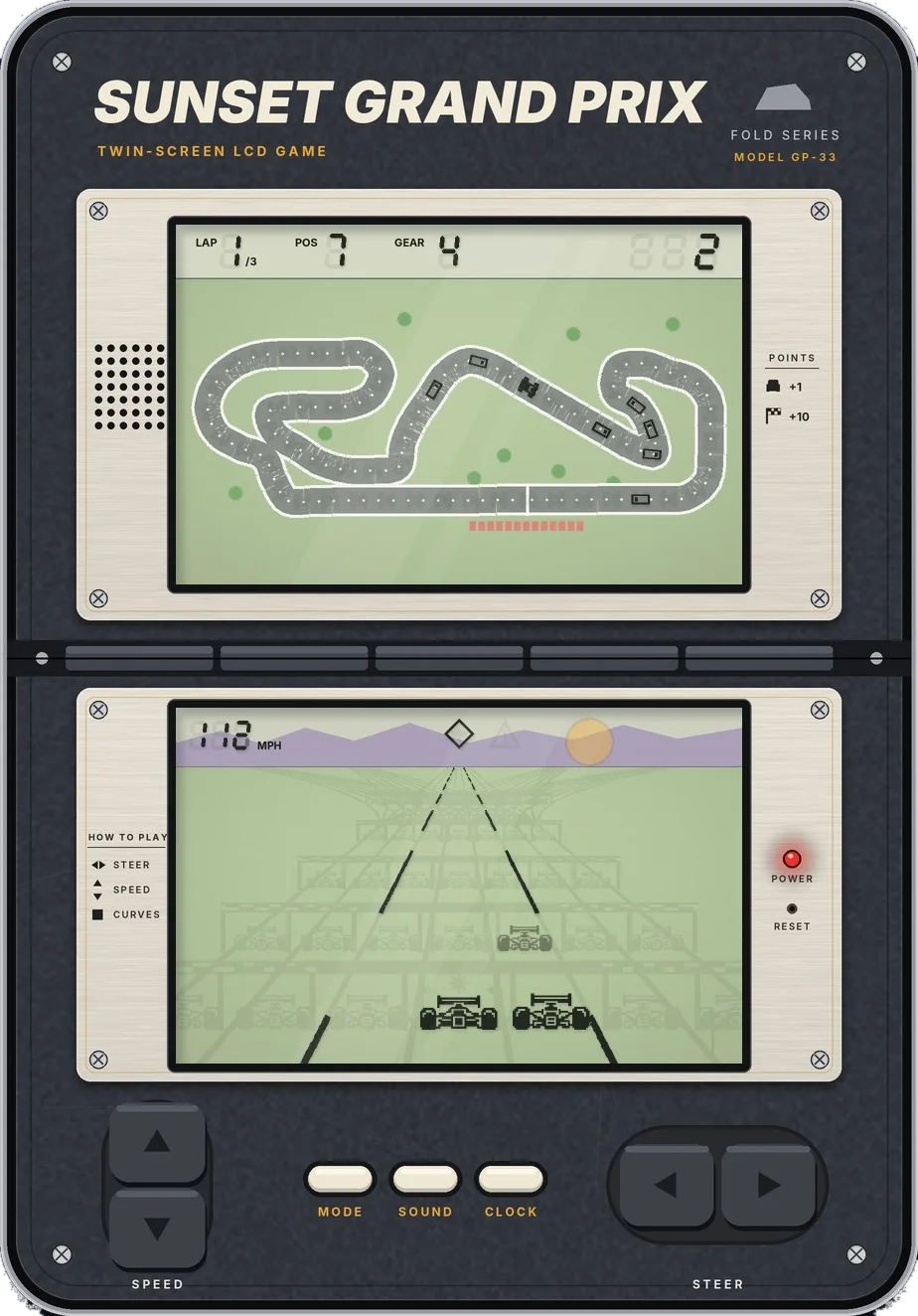 Sunset Grand Prix console, unfolded